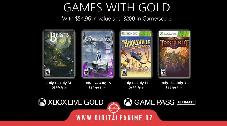  Xbox Games With Gold ألعاب مجانية لشهر يوليو 2022
