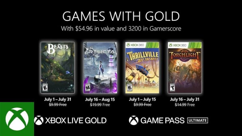 Xbox Games With Gold يوليو 2022 