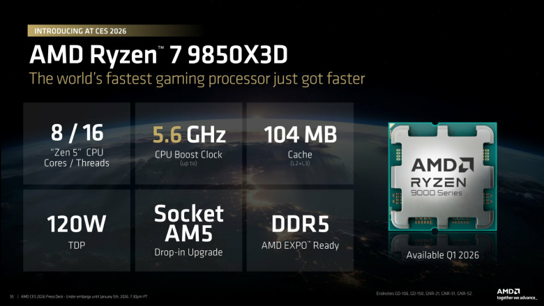 Ryzen 7 9850X3D